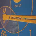 Colorful business infographic highlighting strategy and information concepts.