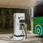 An Electric Bus Charging.