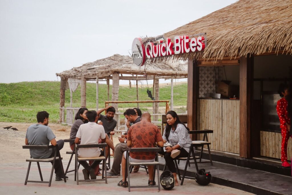 Highway dhaba A group of friends enjoying in a remote highway dhaba